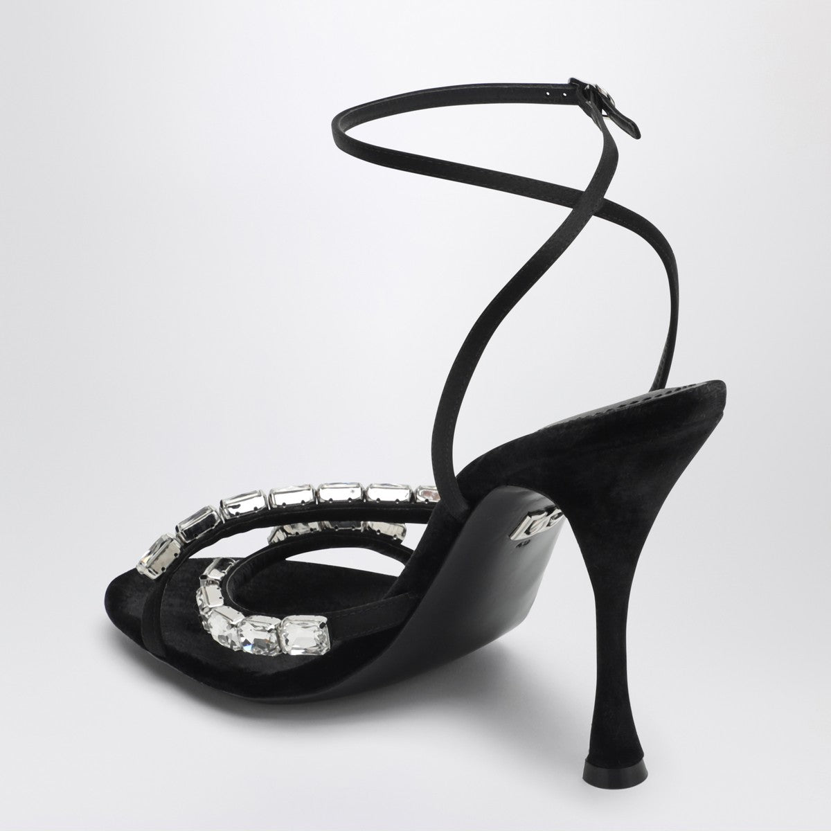 Dolce & Gabbana Dolce&Gabbana Black satin sandal with stones